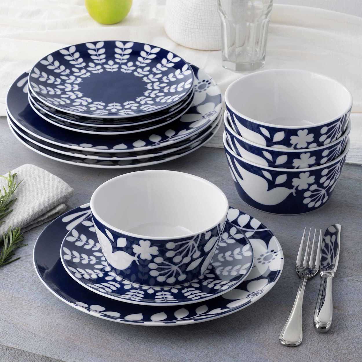 新品Noritake blue 深皿23cm 2枚 +C&S3客 Noritake Bluefjord Dinner Set 12pc Blue | Kitchen Warehouse
